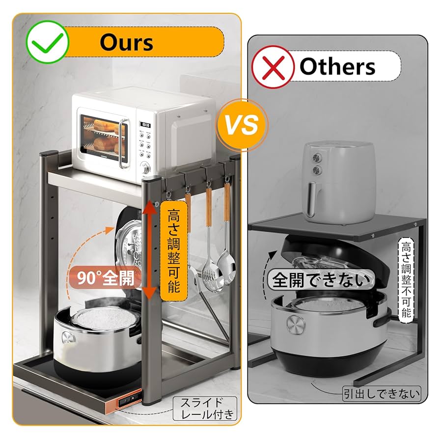 ママ・レンジ Amazon.co.jp: ママ倉 レンジ上ラック 電子レンジラック 幅53cm